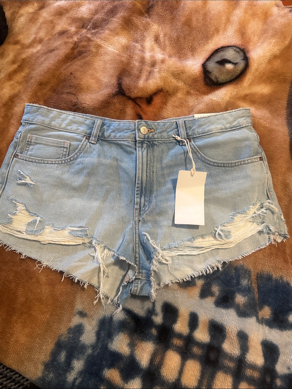 Zara Light Wash Denim Shorts NWT